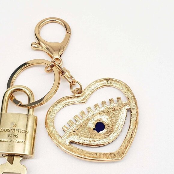 Authentic Louis Vuitton Lock & Key with unbranded Evil Eye Bagcharm, Keycharm - Picture 7 of 8
